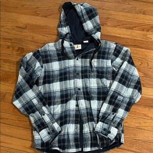 RedHead Black and Gray Plaid Shirt Jacket